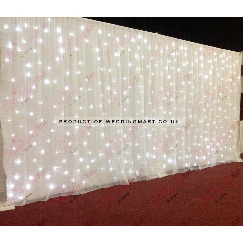 6m (w) x 3m (h) Wedding Backdrop Voil Overlay - White
