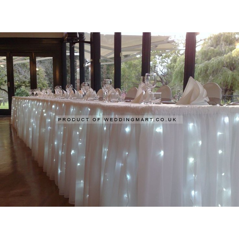 6M LED Lights for Top Table Skirt - ICE White