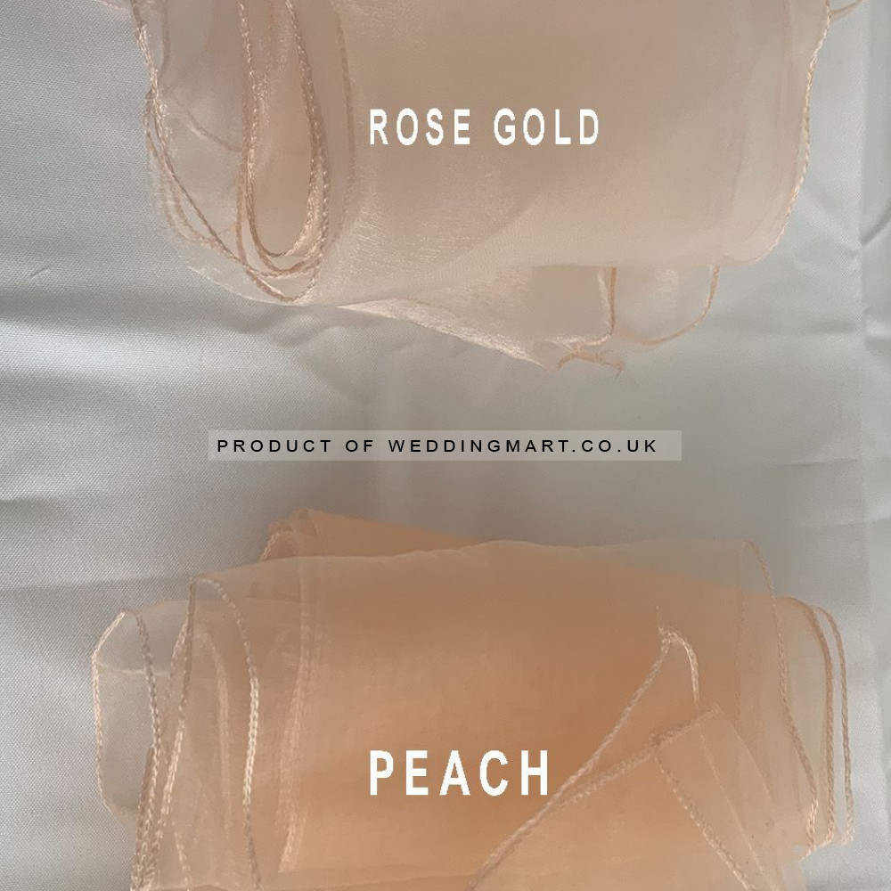 Peach Organza Chair Bows - PACK of 10 – Wholesale Organza Chair Bows for Wedding Decorators | WeddingMart