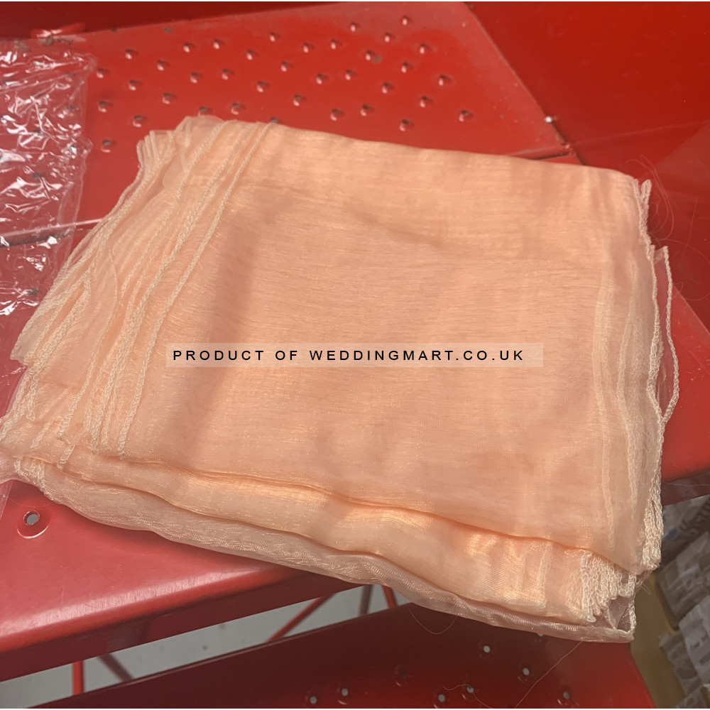 Peach Organza Chair Bows - PACK of 10