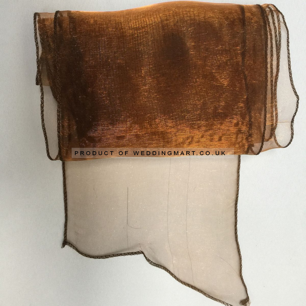 Brown Organza Chair Bows - PACK of 10 – Wholesale Organza Chair Bows for Wedding Decorators | WeddingMart