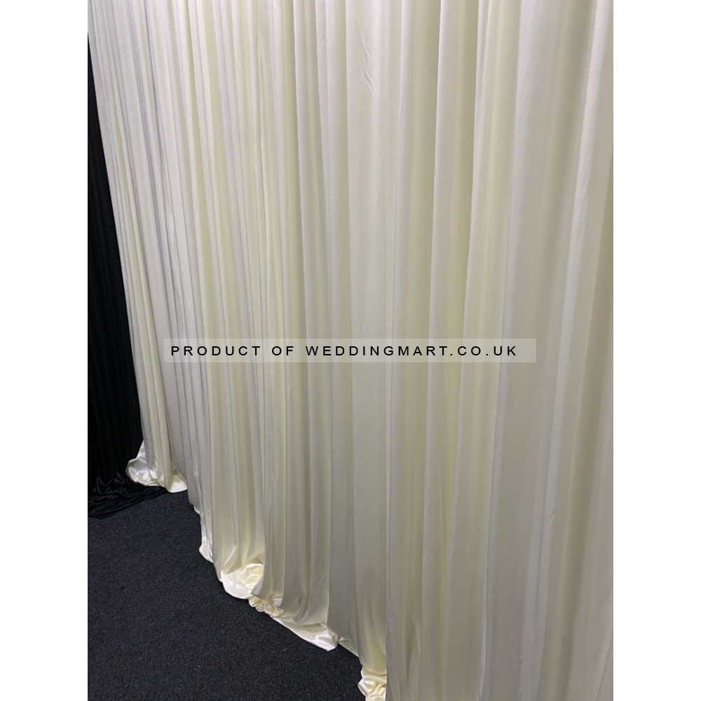 6m (w) x 3m (h) Wedding Backdrop Curtain - Ivory