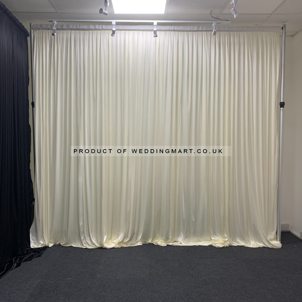 6m (w) x 3m (h) Wedding Backdrop Curtain - Ivory – Wholesale Silk Backdrop Curtains for Wedding Decorators | WeddingMart