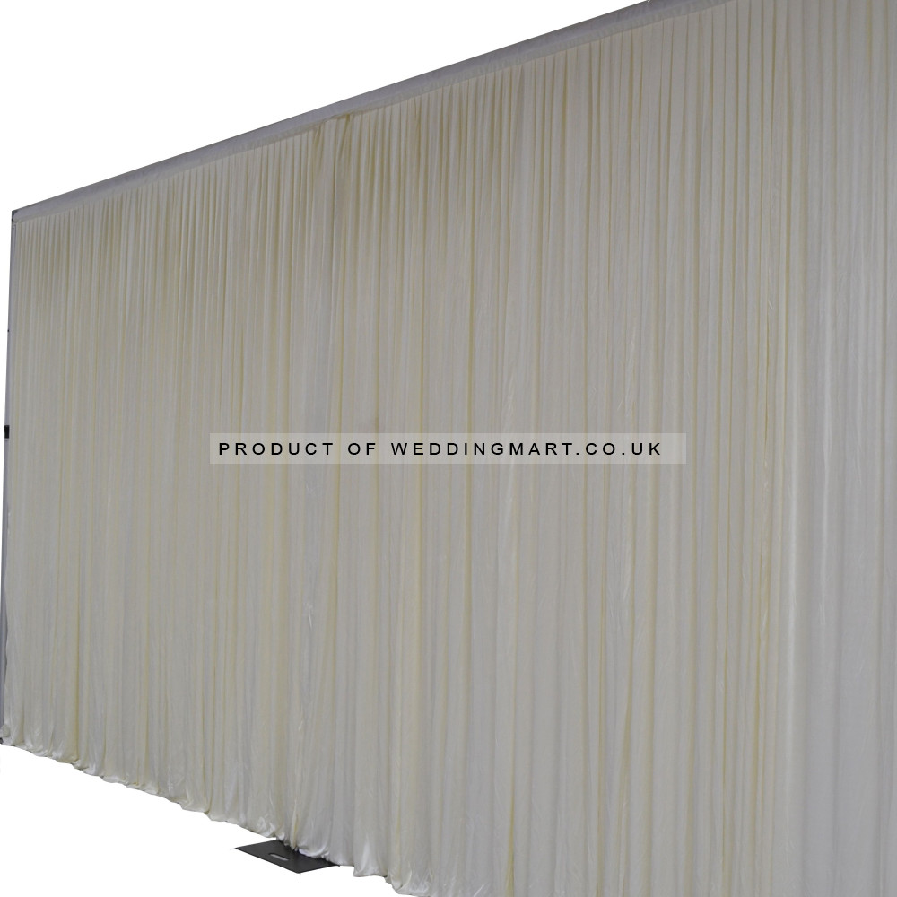 6m (w) x 3m (h) Wedding Backdrop Curtain - Ivory