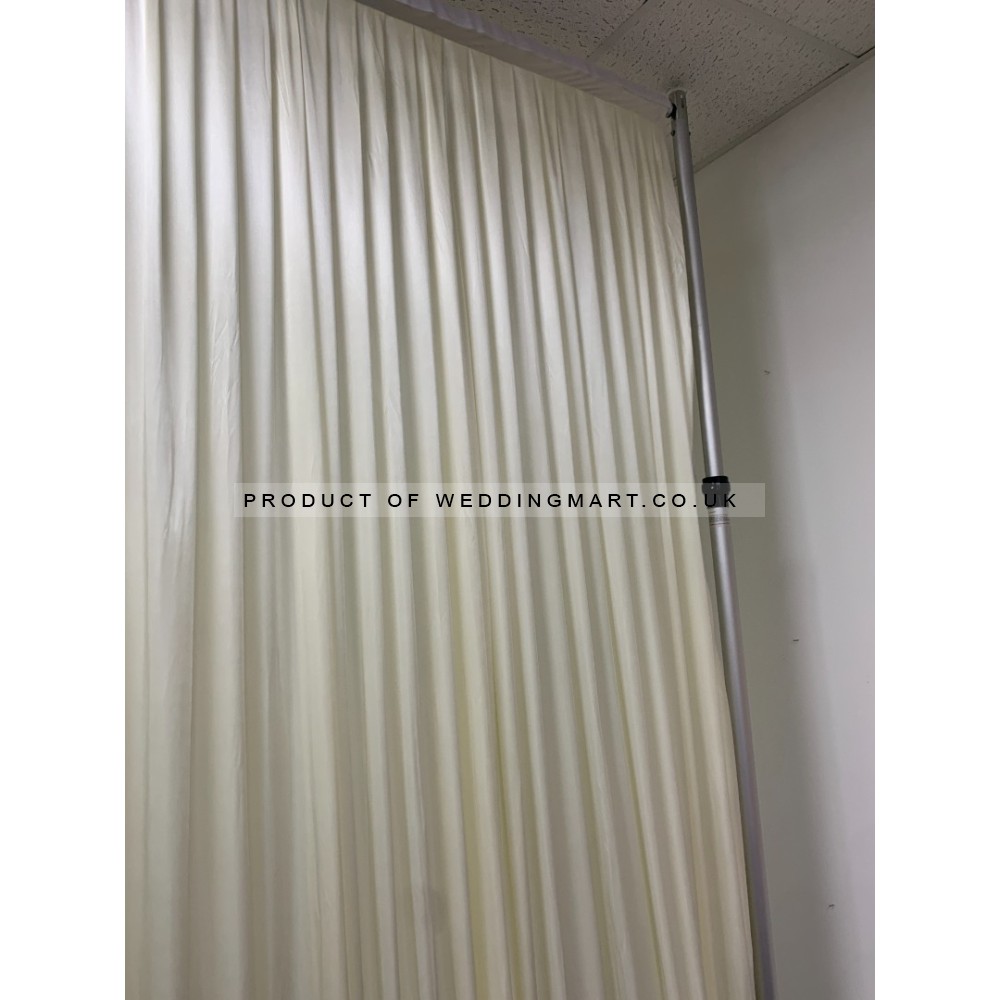 3Mx3M Ivory Pleated Backdrop Curtain