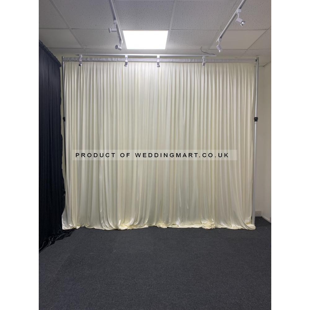 3m (w) x 3m (h) Wedding Backdrop Curtain - Ivory