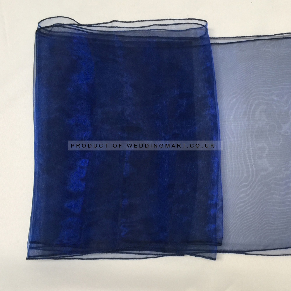 Navy Blue Organza Table Runners (14x108) – Wholesale Organza Table Runners for Wedding Decorators | WeddingMart