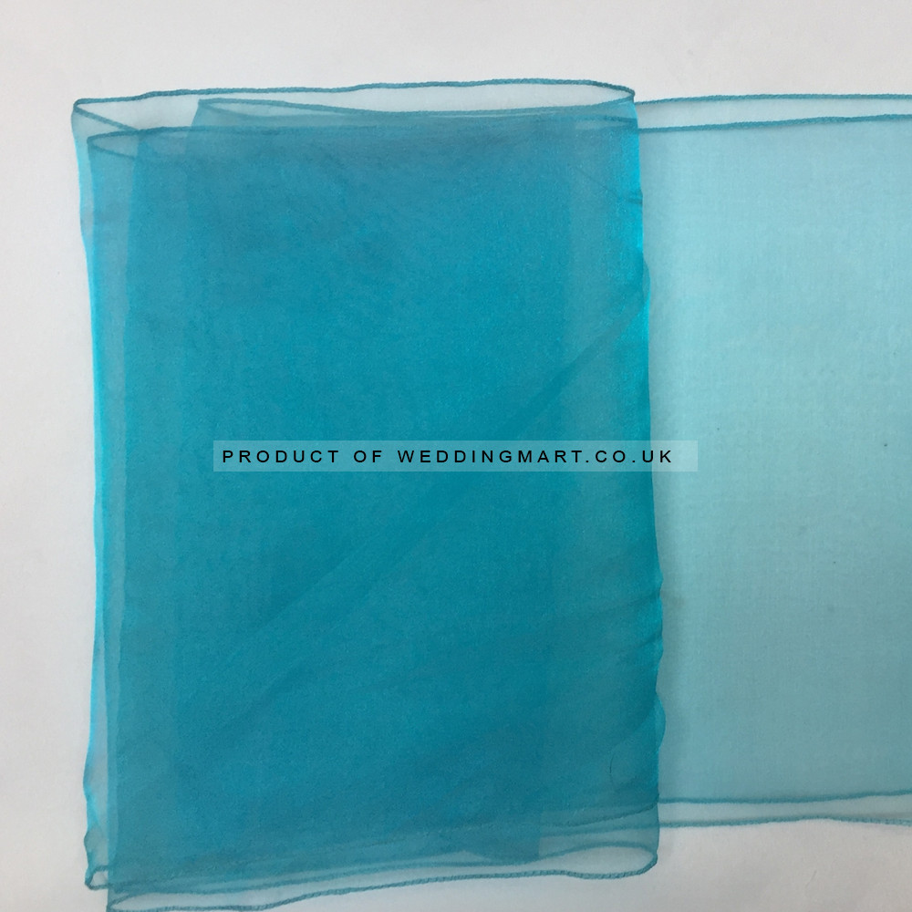 Turquoise Organza Table Runners (14x108) – Wholesale Organza Table Runners for Wedding Decorators | WeddingMart