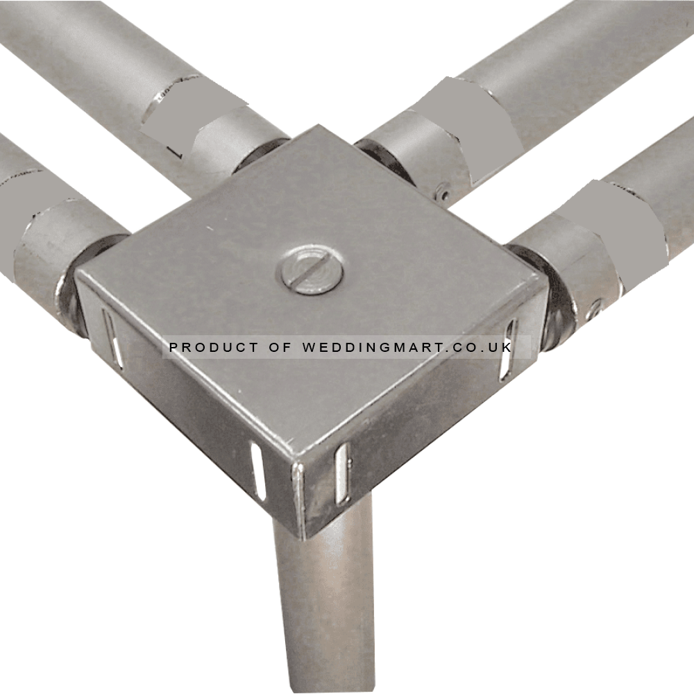 Double Drape 4-Ways Crossbar Connector Box – Wholesale Pipe and Drape Accessories for Wedding Decorators | WeddingMart