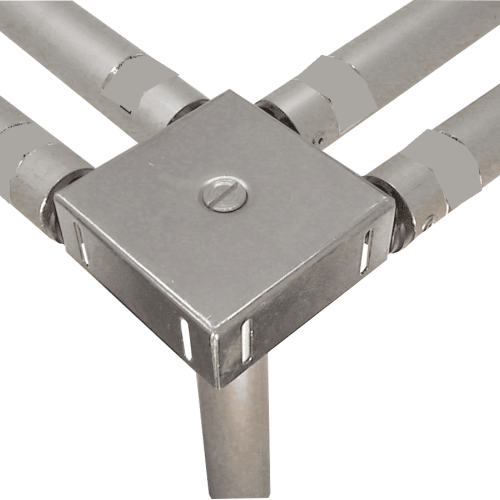 Double Drape 4-Ways Crossbar Connector Box – Wholesale Pipe and Drape Accessories for Wedding Decorators | WeddingMart