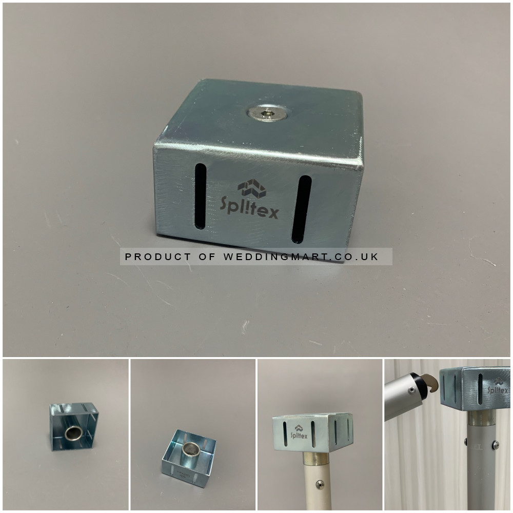 Double Drape 4-Ways Crossbar Connector Box – Wholesale Pipe and Drape Accessories for Wedding Decorators | WeddingMart