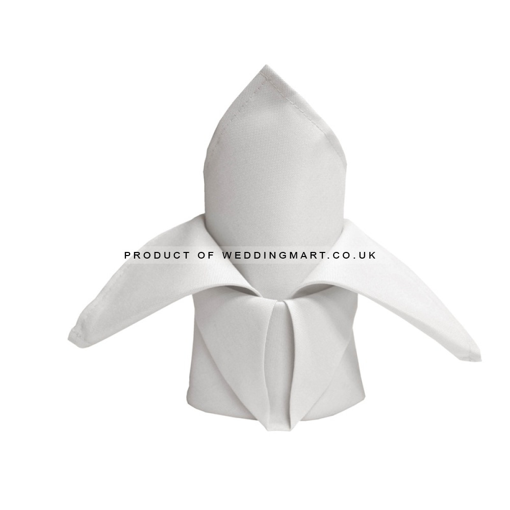 White Cloth Napkins – 45cm (18") Polyester Fabric – Pack of 10