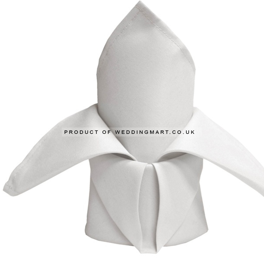 White Cloth Napkins – 45cm (18") Polyester Fabric – Pack of 10