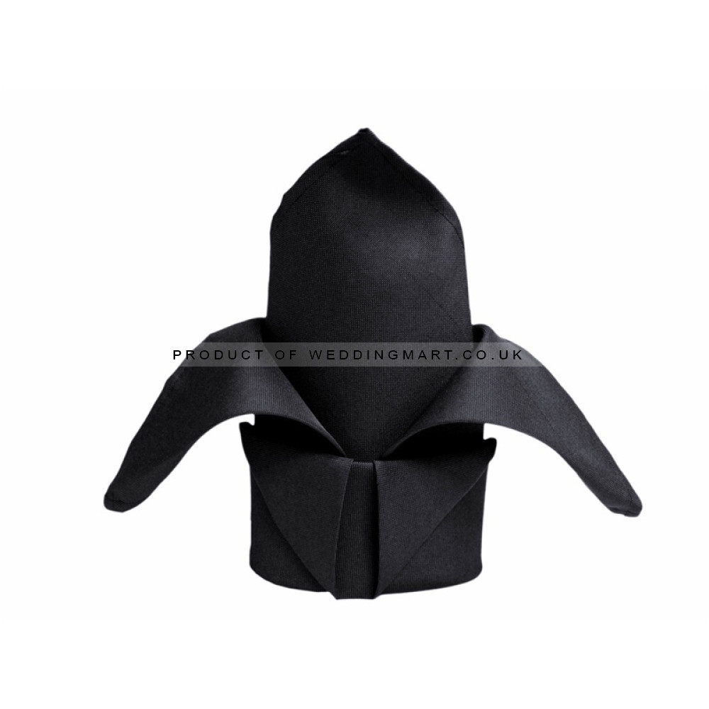 Black Polyester Napkins - Pack of 10