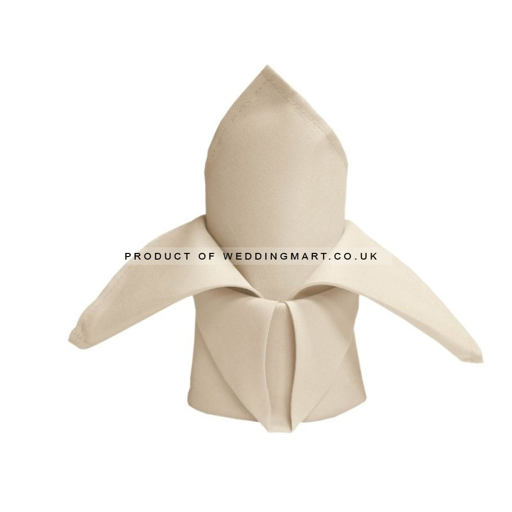 Ivory Cloth Napkins – 45cm (18") Polyester Fabric – Pack of 10