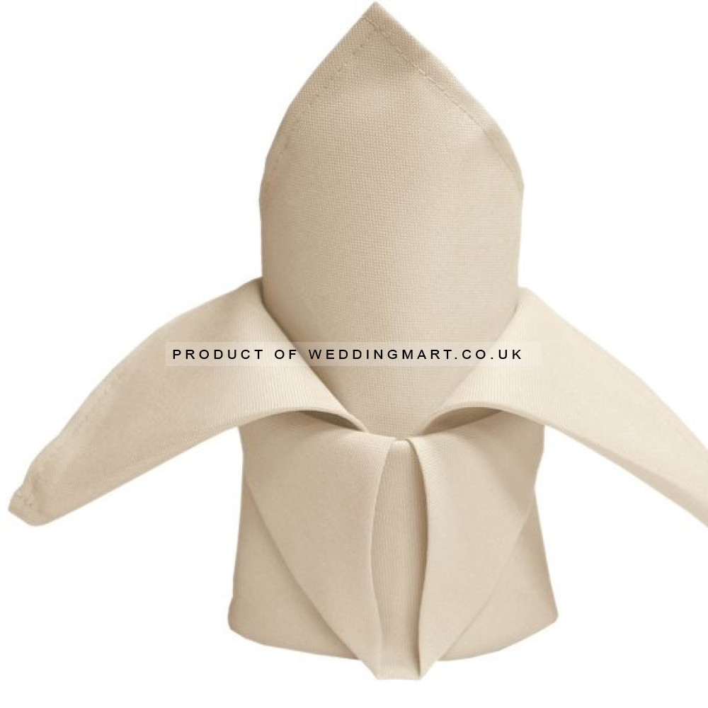 Ivory Polyester Napkins - Pack of 10 – Wholesale Napkins for Wedding Decorators | WeddingMart