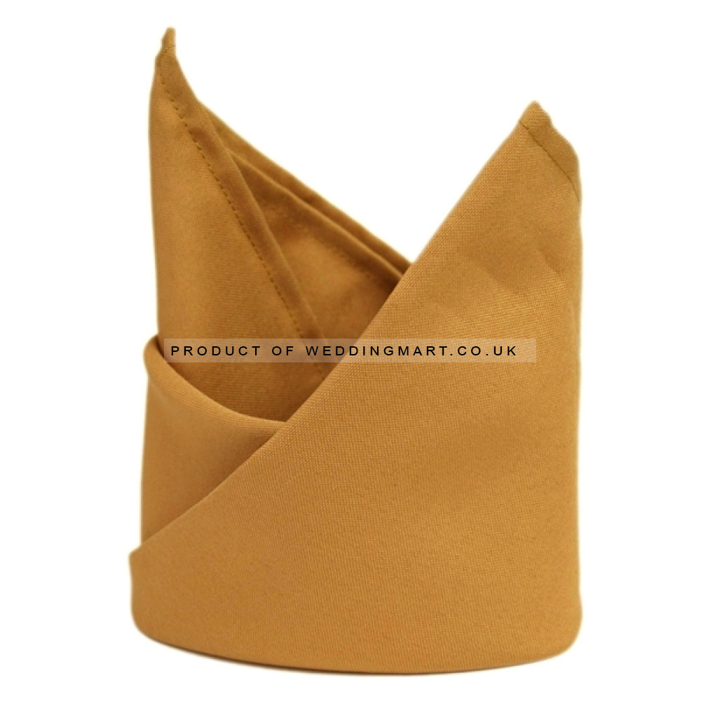Gold Polyester Napkins - Pack of 10 – Wholesale Napkins for Wedding Decorators | WeddingMart