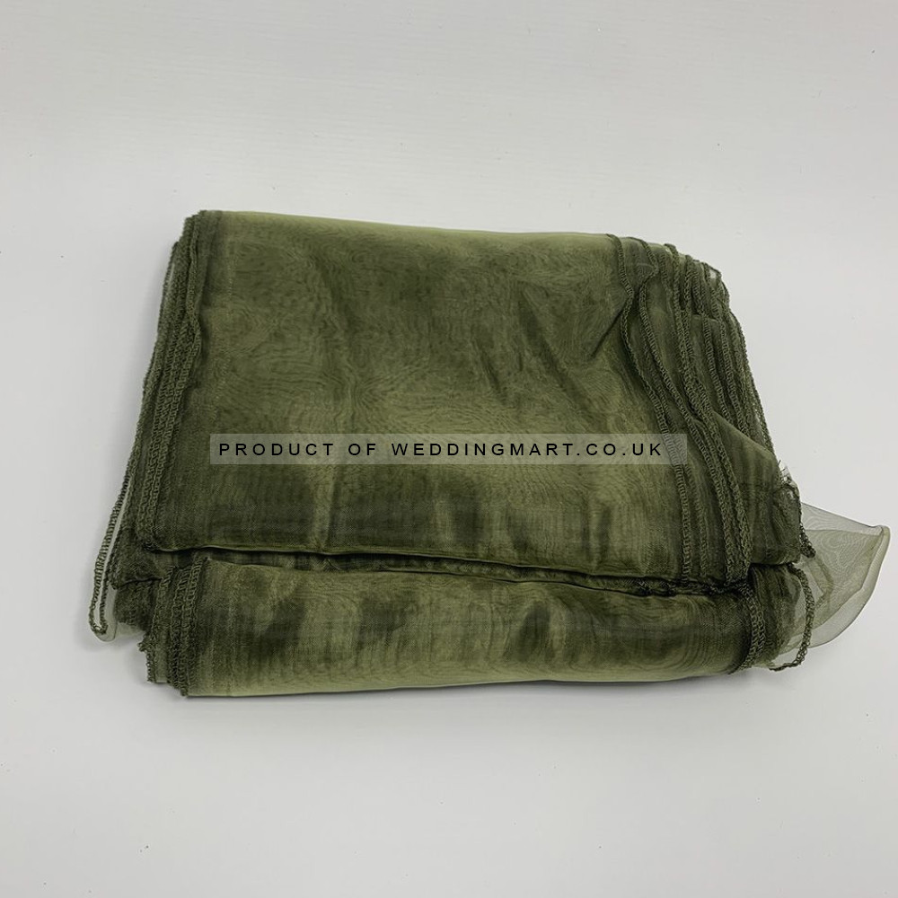 Olive Green Organza Chair Bows - PACK of 10 – Wholesale Organza Chair Bows for Wedding Decorators | WeddingMart