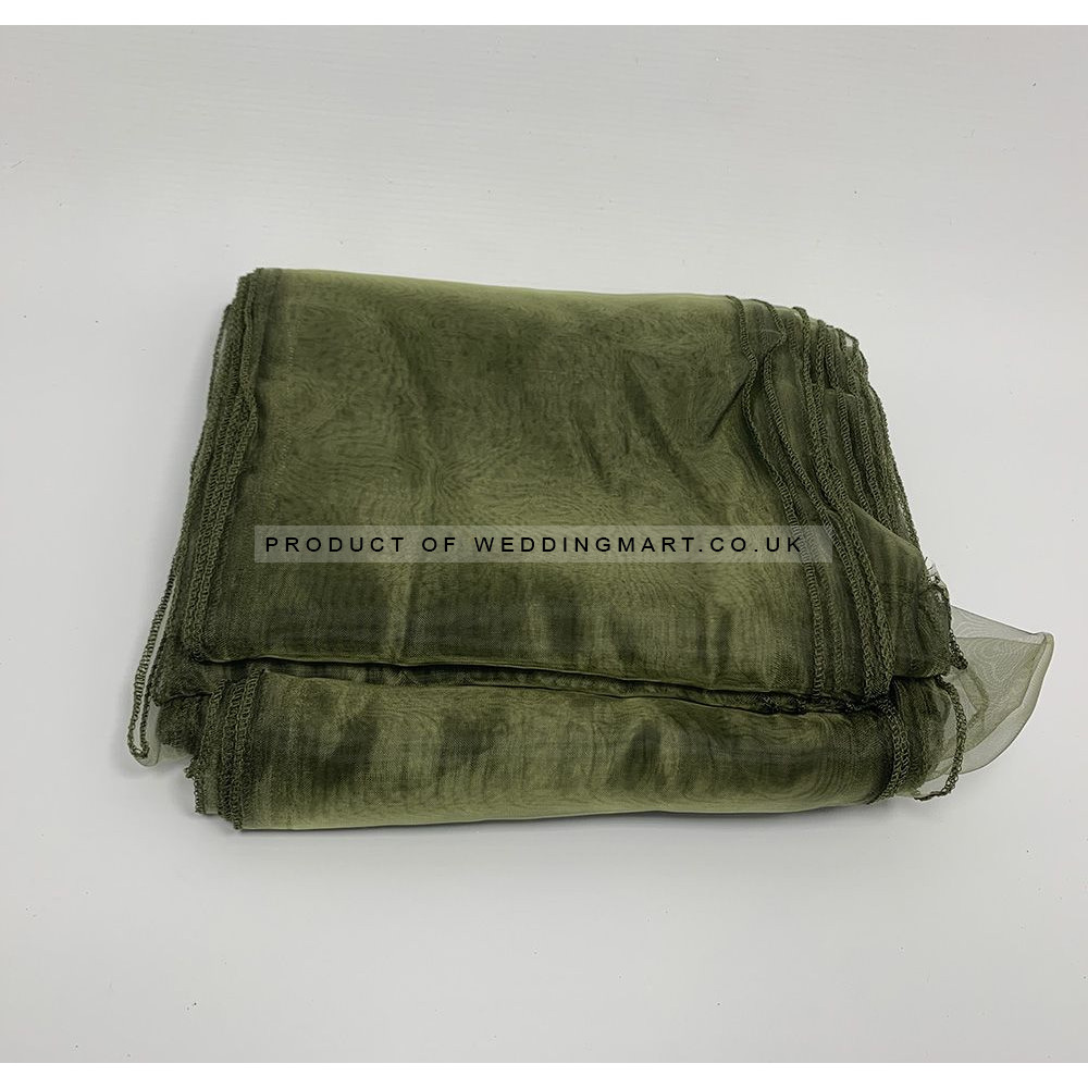 Olive Green Organza Chair Bows - PACK of 10