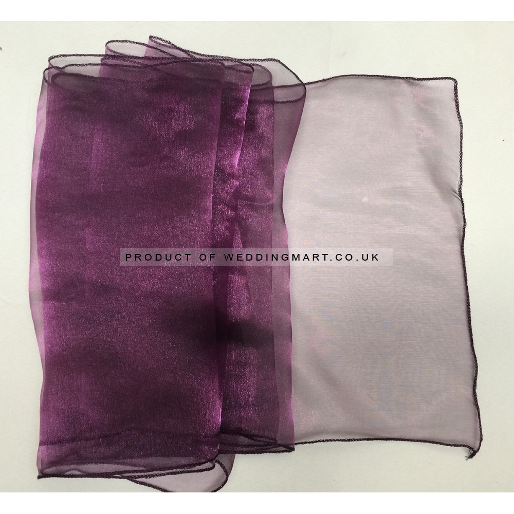 Plum Organza Table Runners (14"x108")