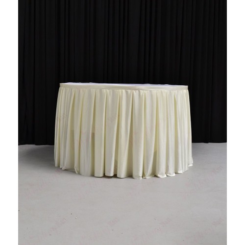 4M Pleated Wedding Cake Table Skirt - Ivory