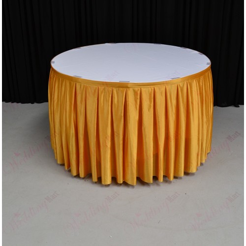 4M Pleated Wedding Cake Table Skirt - Gold