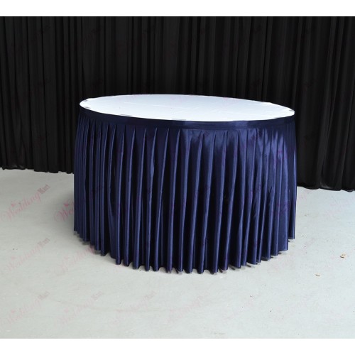 4M Pleated Wedding Cake Table Skirt - Navy Blue