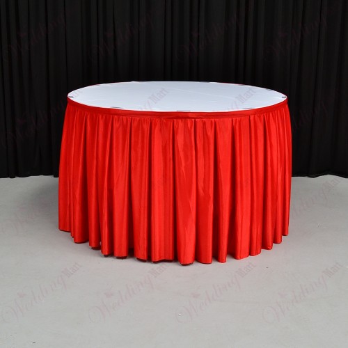 4M Pleated Wedding Cake Table Skirt - Red