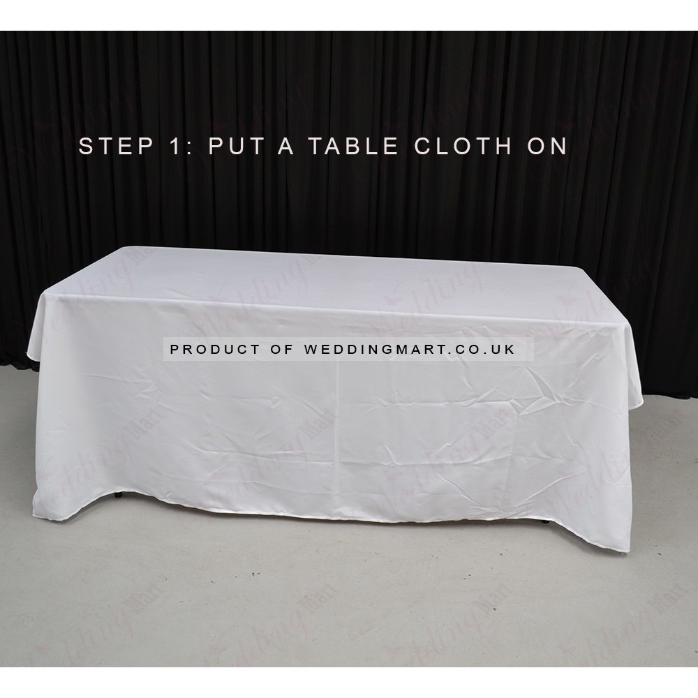 8M White Top Table Skirt