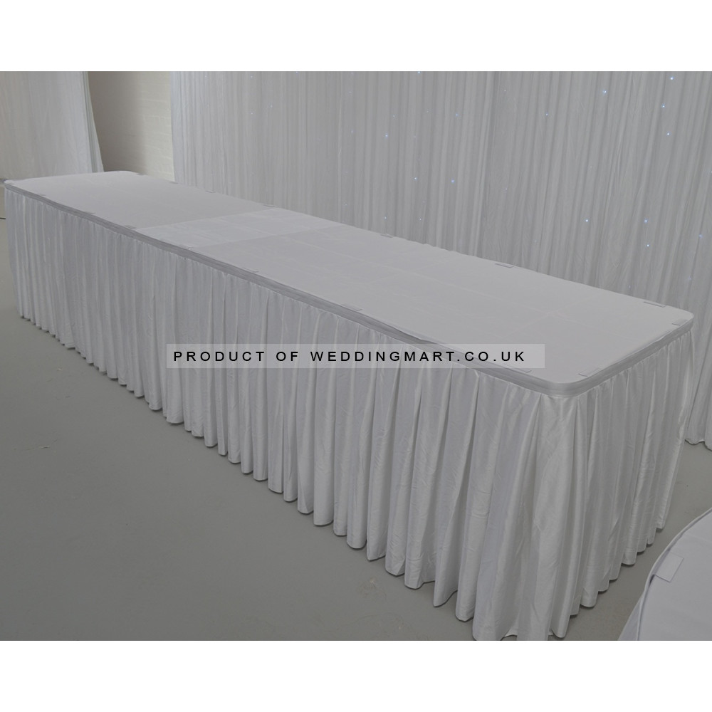 8M White Top Table Skirt