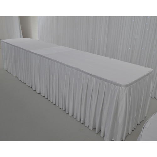 8M White Top Table Skirt