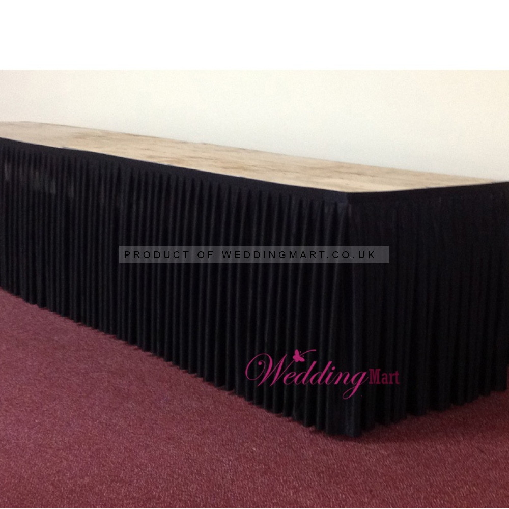 8M Black Top Table Skirt