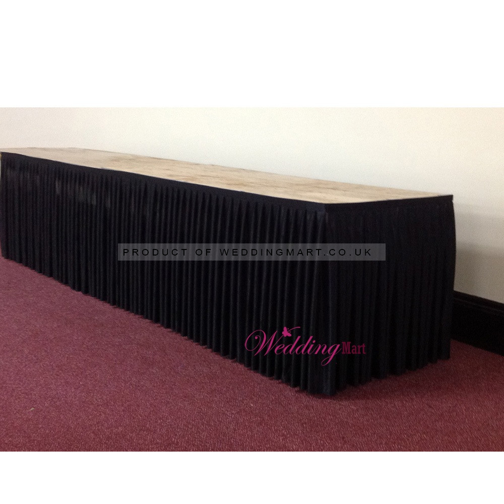 8M Black Top Table Skirt