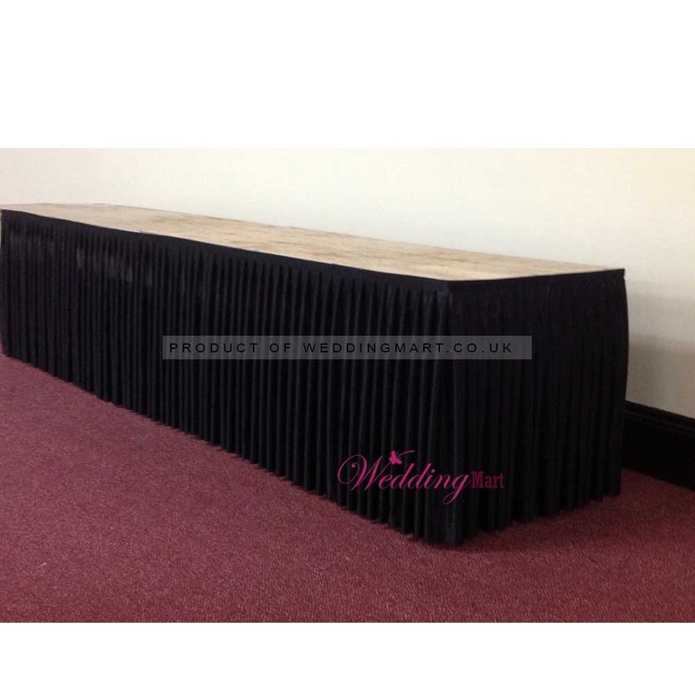 Polyester 17ft Table Skirt  Black CV Linens