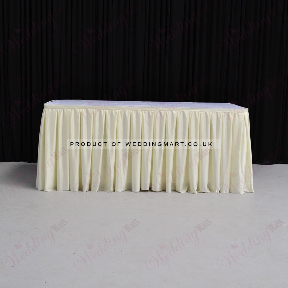 8M Ivory Top Table Skirt – Wholesale Top Table Skirtings for Wedding Decorators | WeddingMart