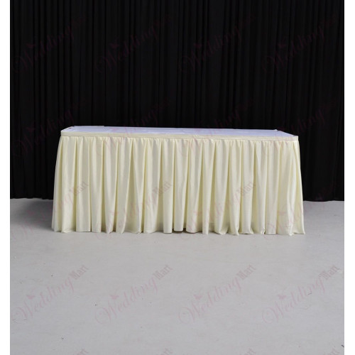 8M Ivory Top Table Skirt