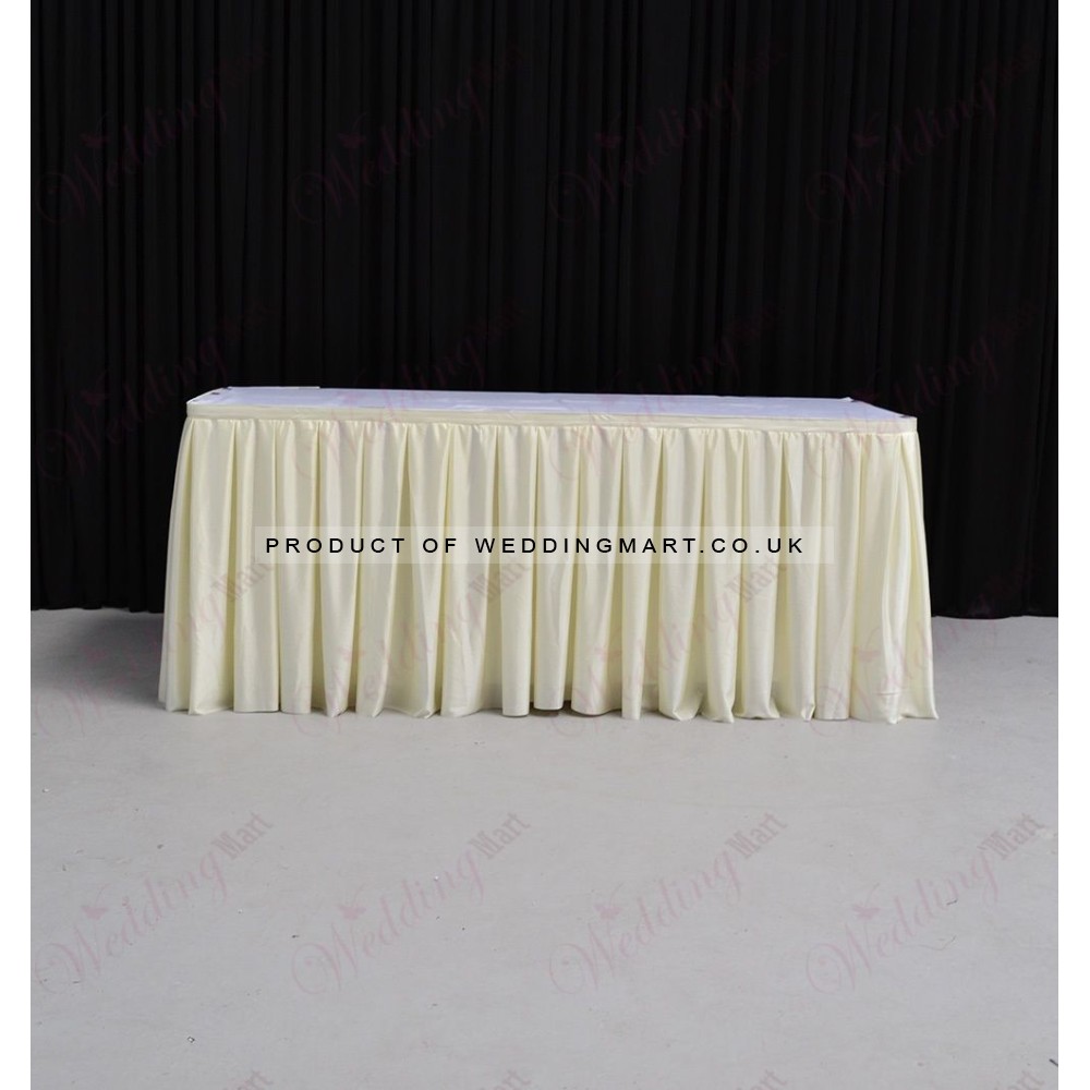 8M Ivory Top Table Skirt