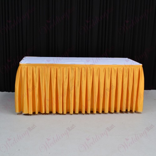 8M Gold Top Table Skirt