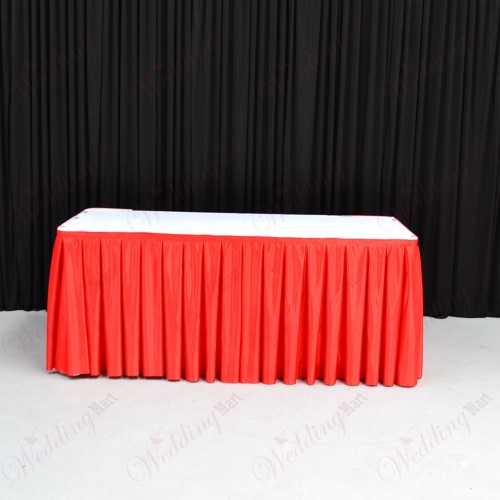 8M Red Top Table Skirt