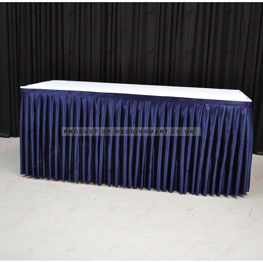 8M Navy Blue Top Table Skirt