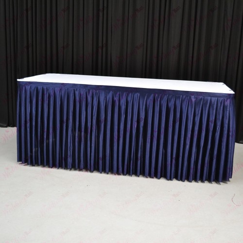 8M Navy Blue Top Table Skirt