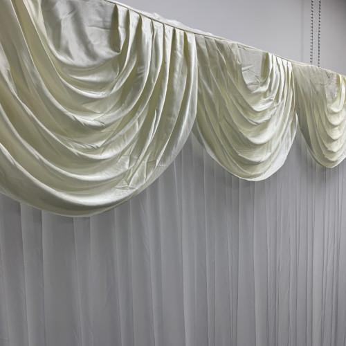 3m ivory ice silk detachable swag on wedding stage backdrop