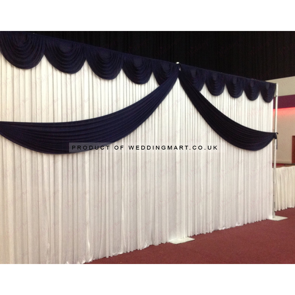 Navy Blue Butterfly Backdrop Curtain