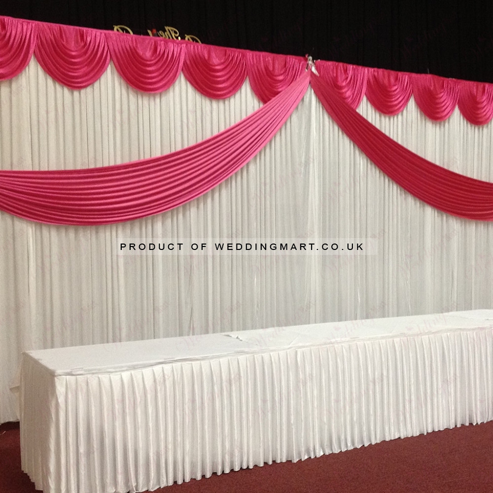 Hot pink butterfly wedding backdrop swag for curtains up to 6m x 3m made from ice silk