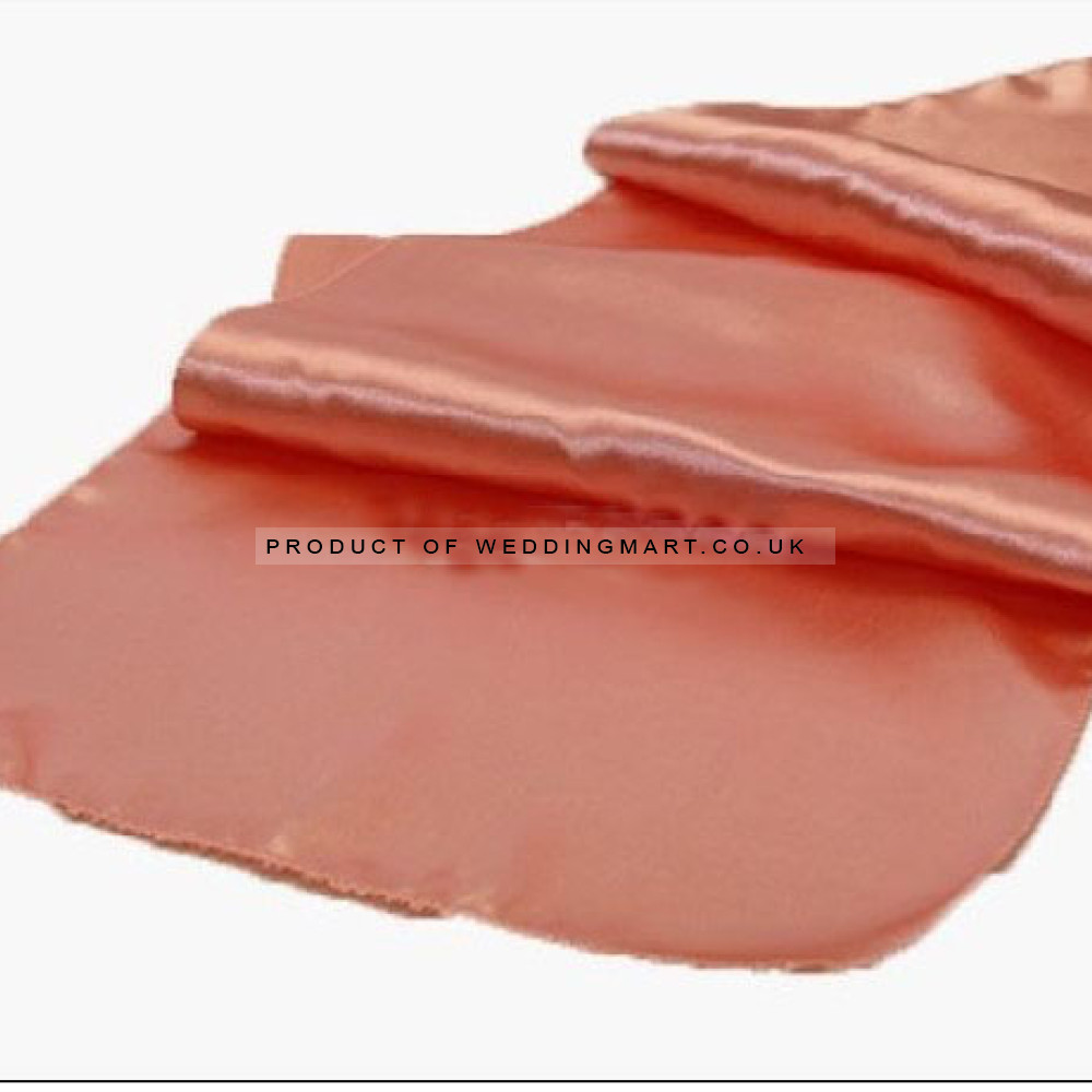 Coral Satin Table Runners (14x108) – Wholesale Satin Table Runners for Wedding Decorators | WeddingMart