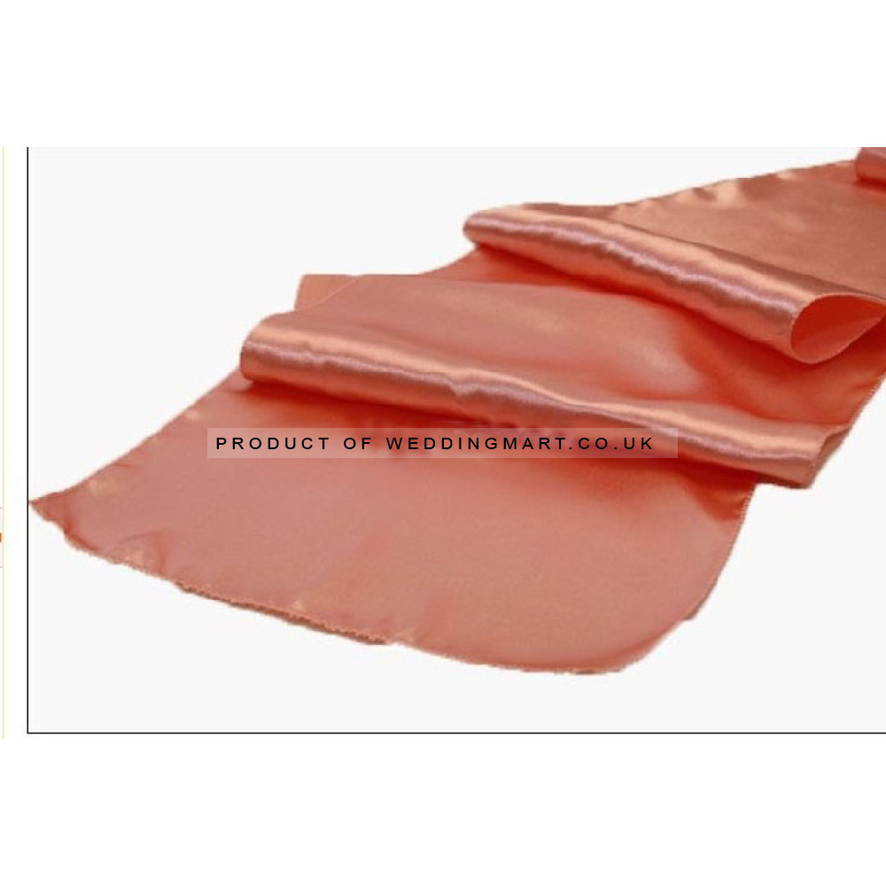 Coral Satin Table Runners (14"x108")