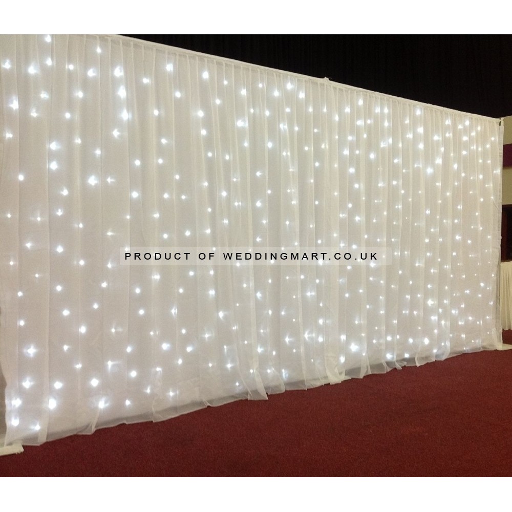 3Mx3M White LED Starlight Wedding Backdrop - ICE WHITE LEDs