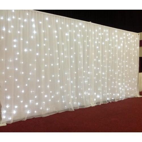 3Mx3M White LED Starlight Wedding Backdrop - ICE WHITE LEDs