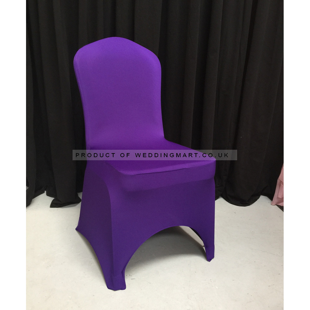 PURPLE Premium Spandex Chair Covers - ARCH FRONT