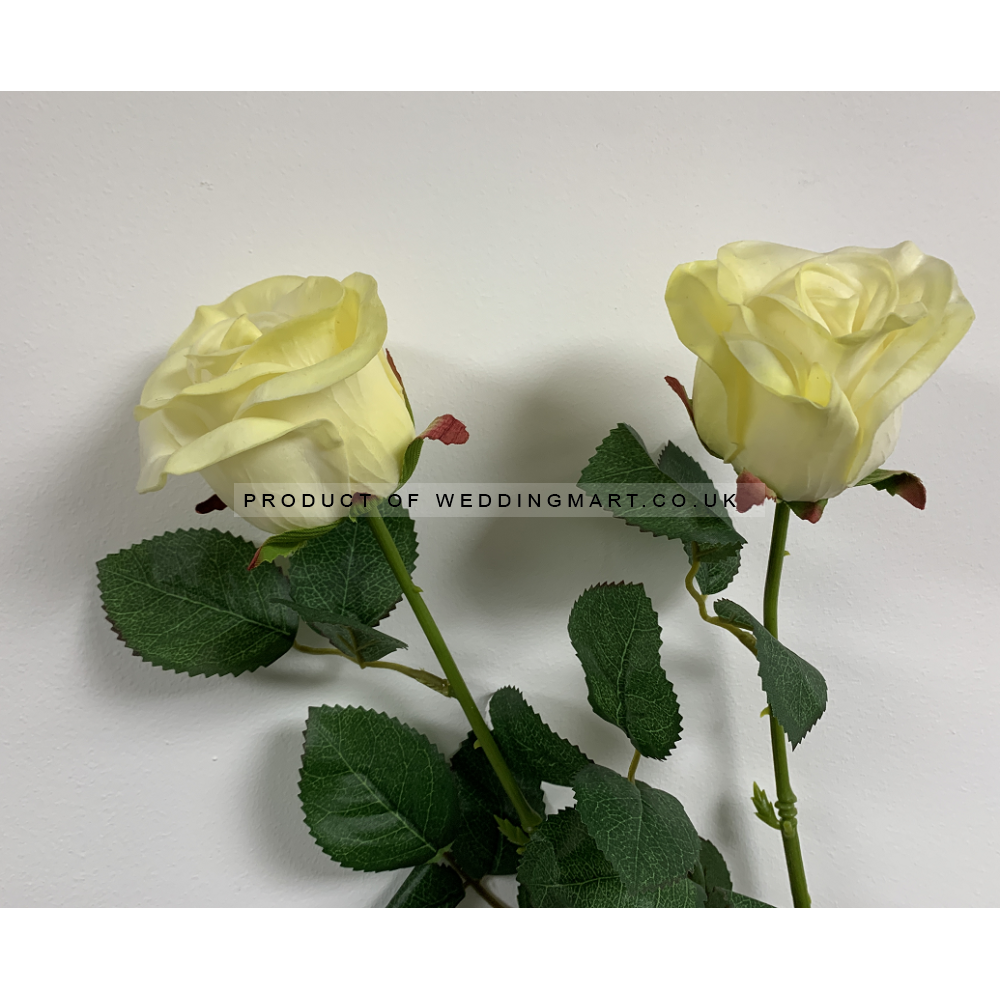 Real Touch Ivory Rose Stem